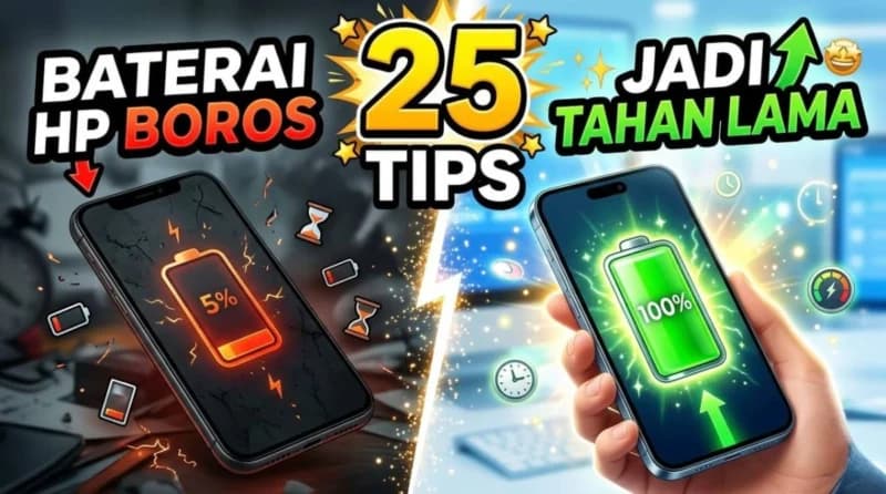 25 Jurus Ampuh Bikin Baterai HP Anti Cepat Habis